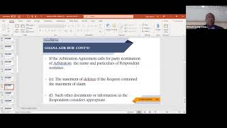 Ghana ADR Hub Webinar - Initiating arbitration proceedings by Michael Gyang Owusu