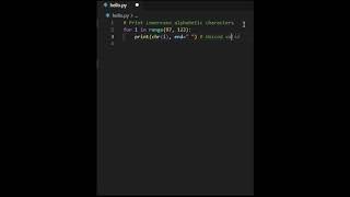 Python in a Minute: Print the Alphabet with chr()! 🐍🔤 |#CodingTips  #coding #python