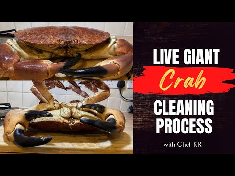 Live Giant Crab Cleaning Process!