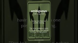 Word of the day | english meaning of ambiguous