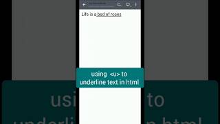 text underline tag in html| u tag in html #htmltutorial #textinput
