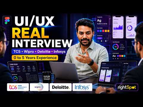 UI/UX Design Real Interview Questions & Answers | TCS, Wipro, Deloitte, Infosys | 0–5 Yrs