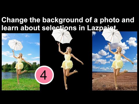 How to change or remove background of a person and about selections in Lazpaint Image editor.