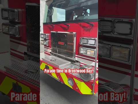 Central Saanich firefighters role the fleet through Brentwood Bay. #Brentwood Bay #parade #festival