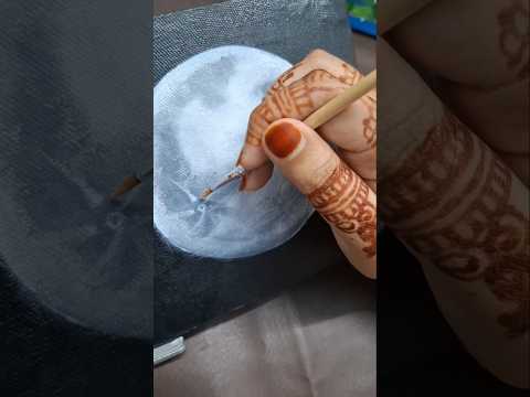 Easy Moon panting Timelapse - Let's Try it at Home #painting #drawing #moon