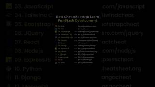 Learn Full Stack Fast with These Cheatsheets 🚀 #cheatsheets #fullstackdevelopment #coding