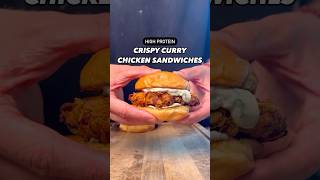 Macro-Friendly, High Protein Crispy Curry Chicken Sandwiches #shorts