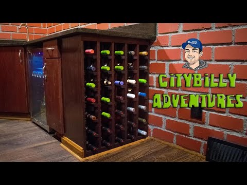 DIY 35 Bottle Oak Wine Rack