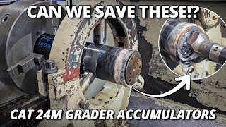 Seized Solid! Can We Save These CAT 24M Grader Accumulators? Part 1