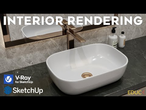 Create Bathroom Visualization in V-Ray for SketchUp | Interior Rendering Tutorial. From Zero to Hero