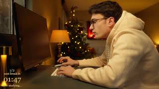 4-HOUR | Study With Me | One break, No music, Deep work