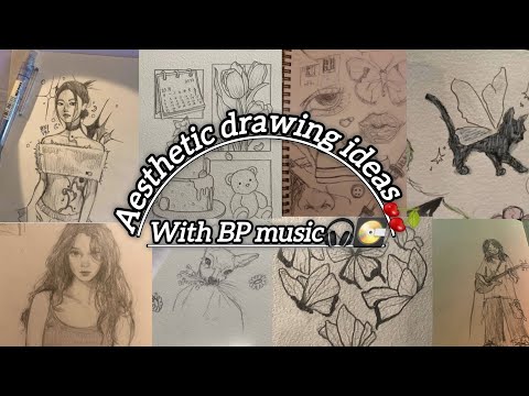 Aesthetic drawing ideas🍒|| with || BP music🎧💽 ||