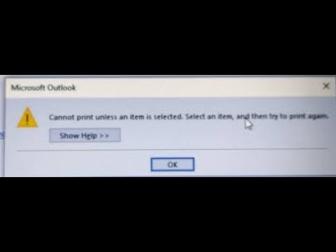 #Outlook #Print Cannot print unless an item is selected. Select an item and then try to print again.