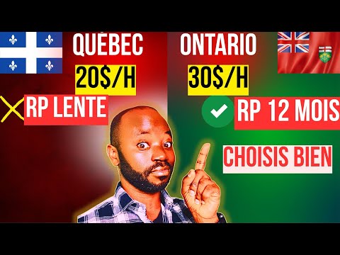 Ontario 30$/h vs Québec 20$/h | Résidence Permanente en 12 mois (2025)