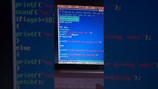 Check whether the person is eligible for voting or not*/#shortsvideo# code in c language#Coding kre
