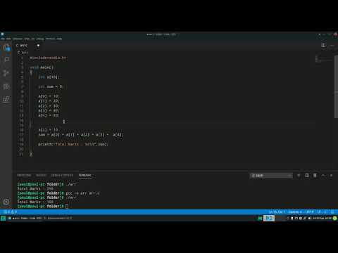 Programming in C: Introduction to arrays