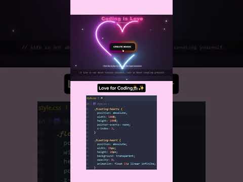 💖 Coding is Love | Glowing Heart Animation with Code #coding #webdesign