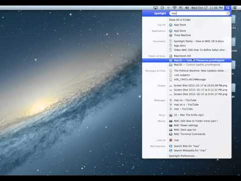 Spotlight tips and tricks MAC OS X