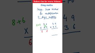 Vedic maths | Criss cross multiplication | 2 digit numbers | #omgmaths #mathsshorts #trending