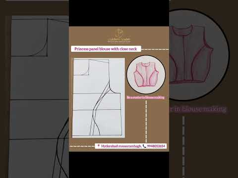 Princess panel blouse with close neck #learnfashion #learnpatternmakingonline #learnsewing #learn