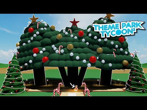 Building a HUGE Christmas tree entrance in theme park tycoon 2!