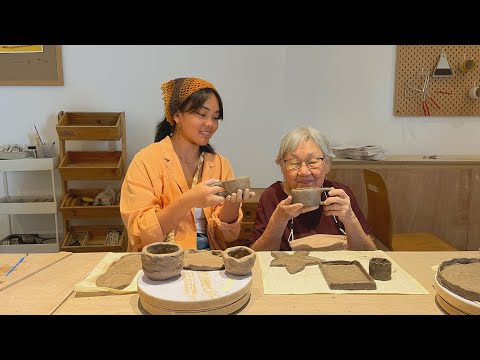 I took my grandma to a pottery class
