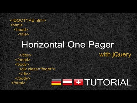 Horizontale One Page Animation mit jQuery - Tutorial [GER]