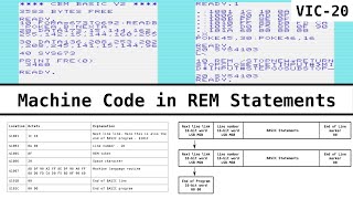 Storing Machine Code in REM Statements on the VIC-20