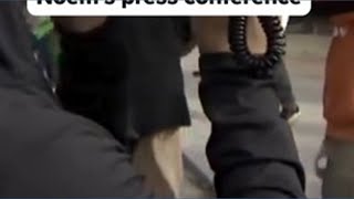 Feds drown out protesters chants with sirens at Kristi Noem’s press conference