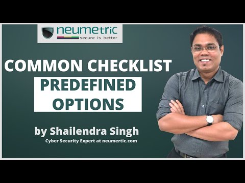 Commom checklist Predefined Options