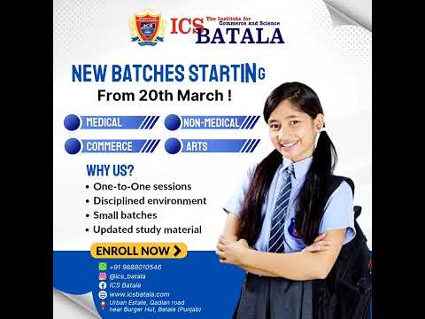 NEW BATCH STARTING FOR CLASS 11th & 12th - ENROLL NOW