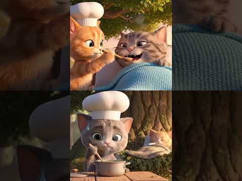 Veo3 Google | Baby Cat Cares for Sick Friend – Heartwarming AI Short