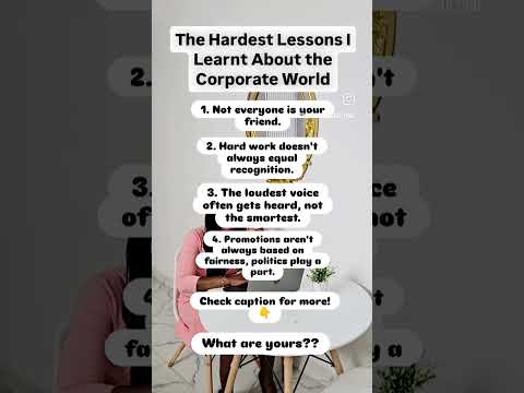 Hardest lessons I learned in the corporate world! 💼 #corporatelife #lessonslearned #careercoach #job