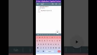 Print capital letter alphabet programming in c language #shorts#programmer