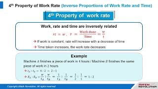 I9. Work Rates: Fourth Property (Inverse Proportions of Work Rate and Time)