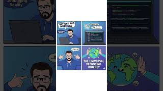 The Universal Debugging Journey – Every Programmer’s Reality! #Debugging #ITLife #CodingMeme
