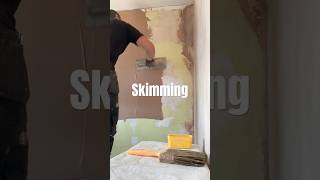 Plastering, skimming. First coat. # #howtoplaster #diy #plasterwall #renovation #skimming