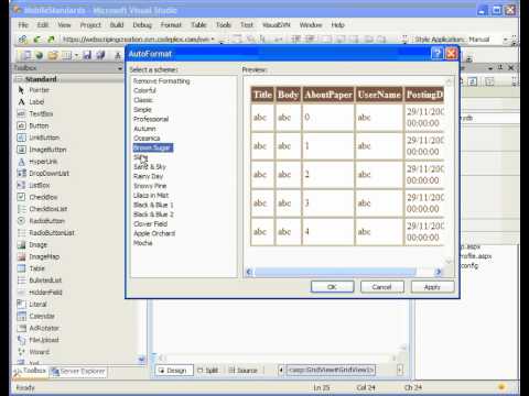 1 Setting Up and Formatting a Gridview Control