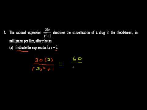 Intermediate Algebra Exam 1 Review - 3 (Define and Evaluate a Rational Expression)