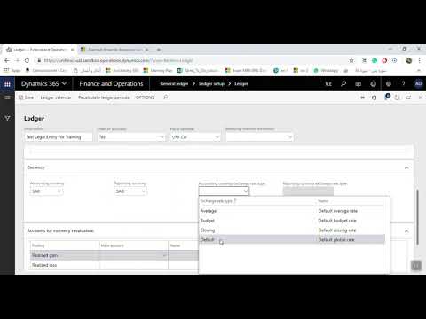 D365 General Ledger Ledger Setup