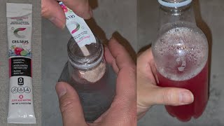 Celsius Live Fit Dragonfruit Lime Flavor Powder Mix Just Add Water Taste Test Review