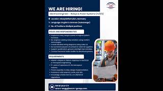 We’re #Hiring || Position: Electrical Engineer – Relays & Power Systems (m/f/d)