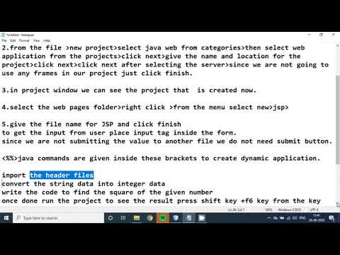 JSP PROGRAM TO FIND THE SQUARE OF THE GIVEN NUMBER DEMO VIDEO
