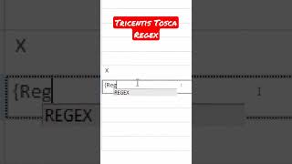 Tricentis Tosca Regex Usage