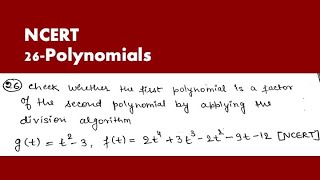 (NCERT), 26 Polynomials