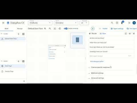 Create a new page with Google DialogFlow CX