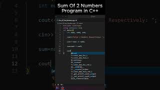 Sum of Two Numbers Program in C++ #shorts | Code Solvers