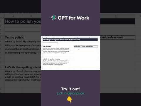 Polish your content with ChatGPT in Google Sheets