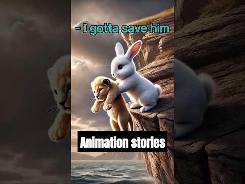 Rabbit saves cub @rabbit's quests @animation stories #animals  #rabbit #story