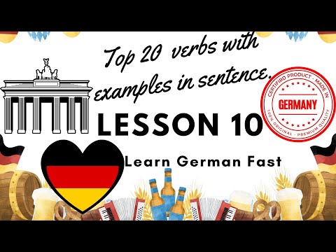 Learn German - Lesson 10 - Top 20 verbs with examples in sentence!